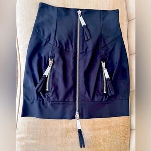 Calliope Italian Brand Y2K Unique Black High Waisted Mini Skirt Vintage XS